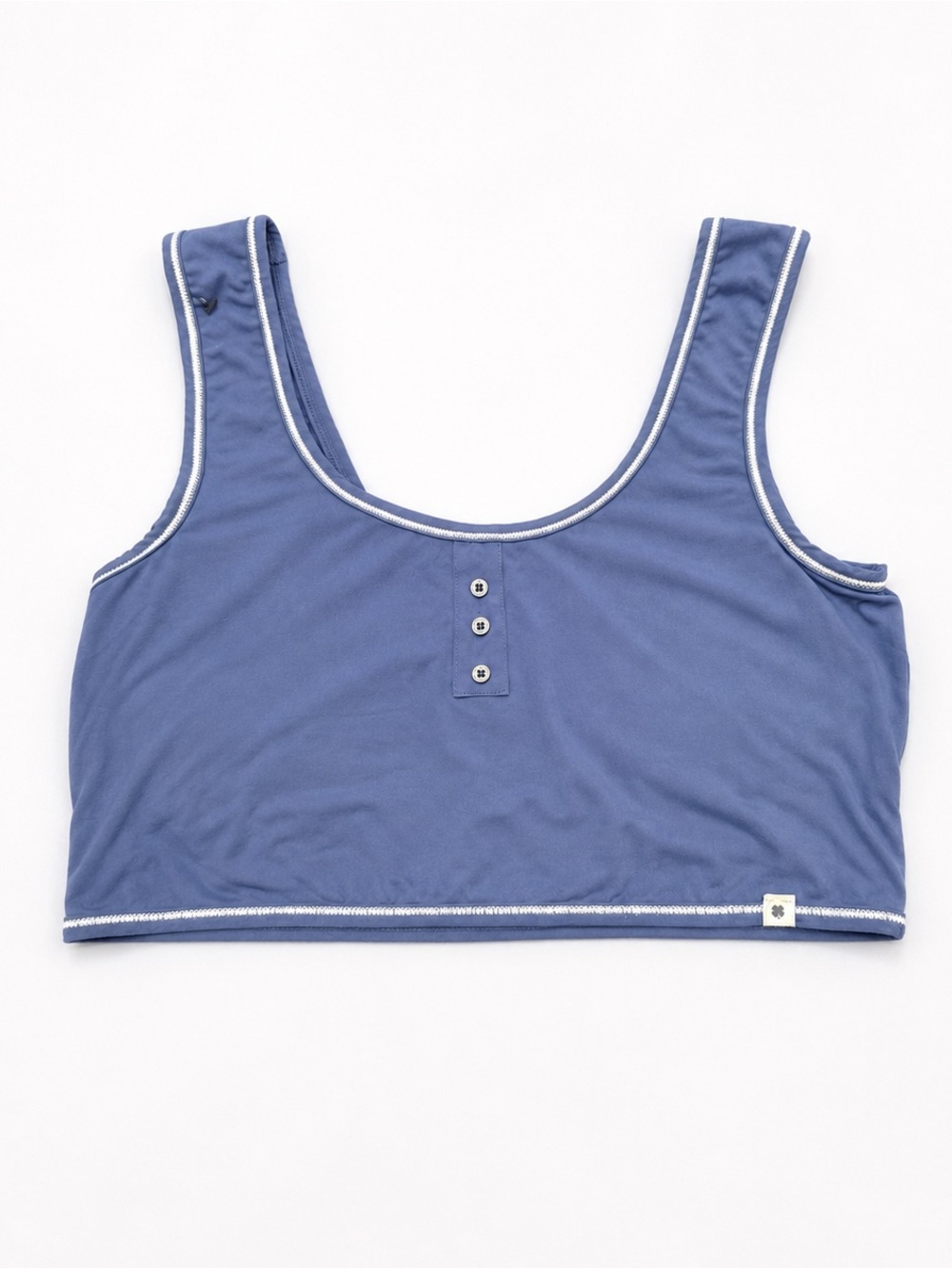 Lucky Brand Padded Crop Bra Blue Button Front Size L